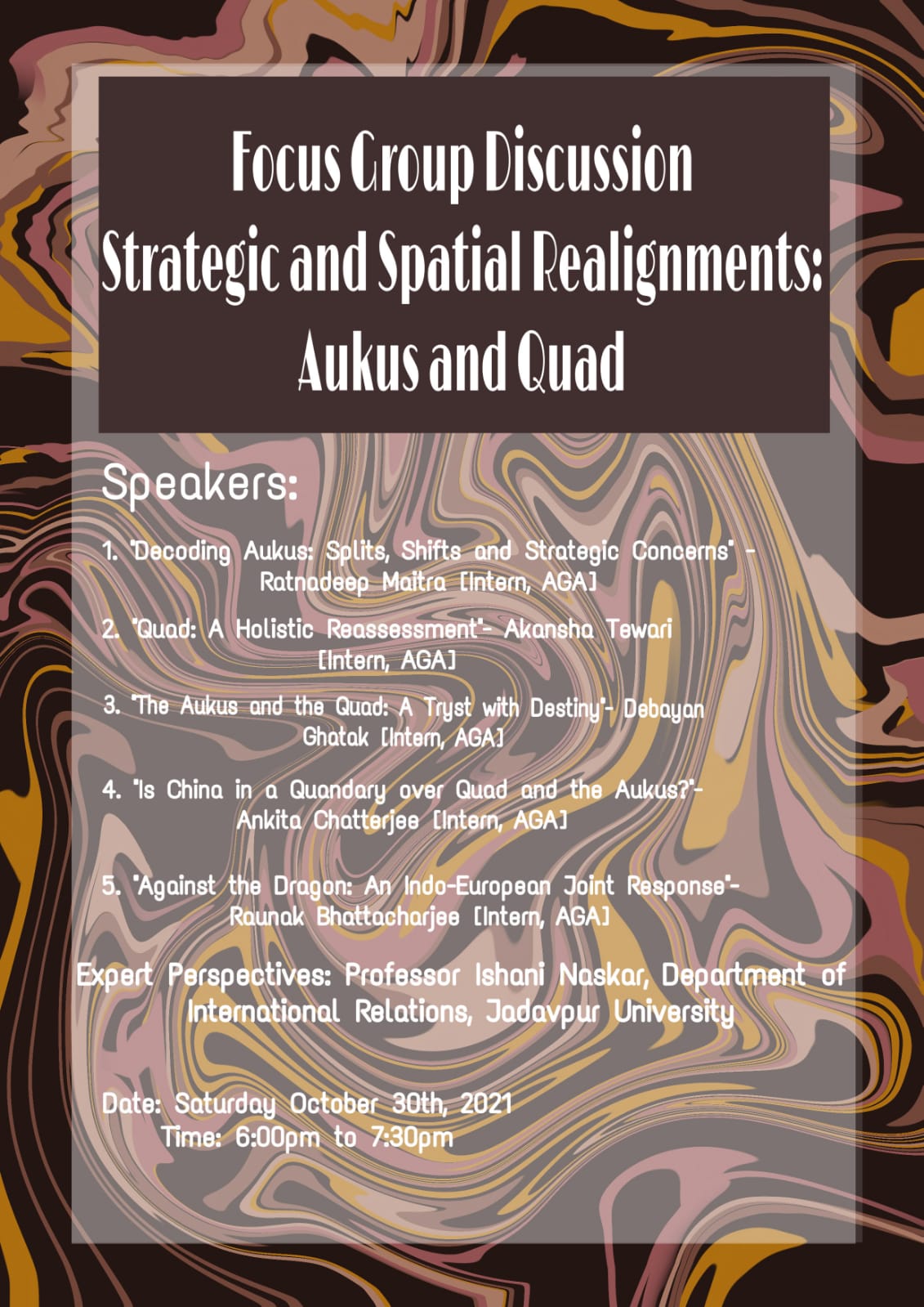Focus Croup Discussion Strategic and Spatial Eealioments: Aukus and Cuad