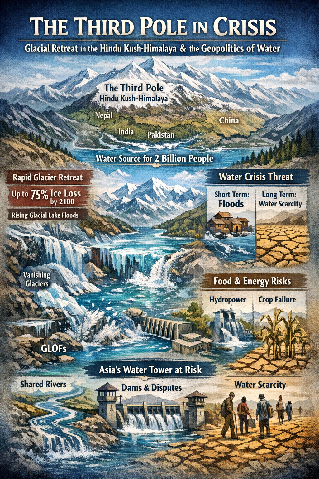 The Third Pole in Crisis Glacial Retreat in the Hindu Kush-Himalaya and the Geopolitics of Water